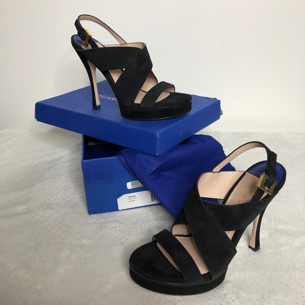 Stuart Weitzman Black Platform Stiletto Heels Prom Homecoming Black Tie size 6